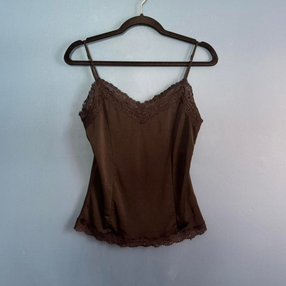 Y2K The Limited Cami 2005 Black Tank Top Coquette Preppy Camisole Lace Basic